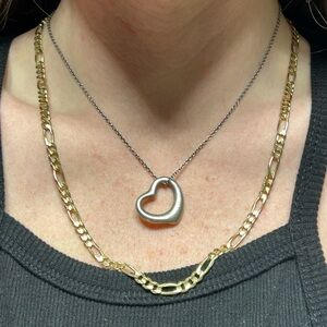 Tiffany & Co. Elsa Peretti Open Heart Pendant Chain Necklace